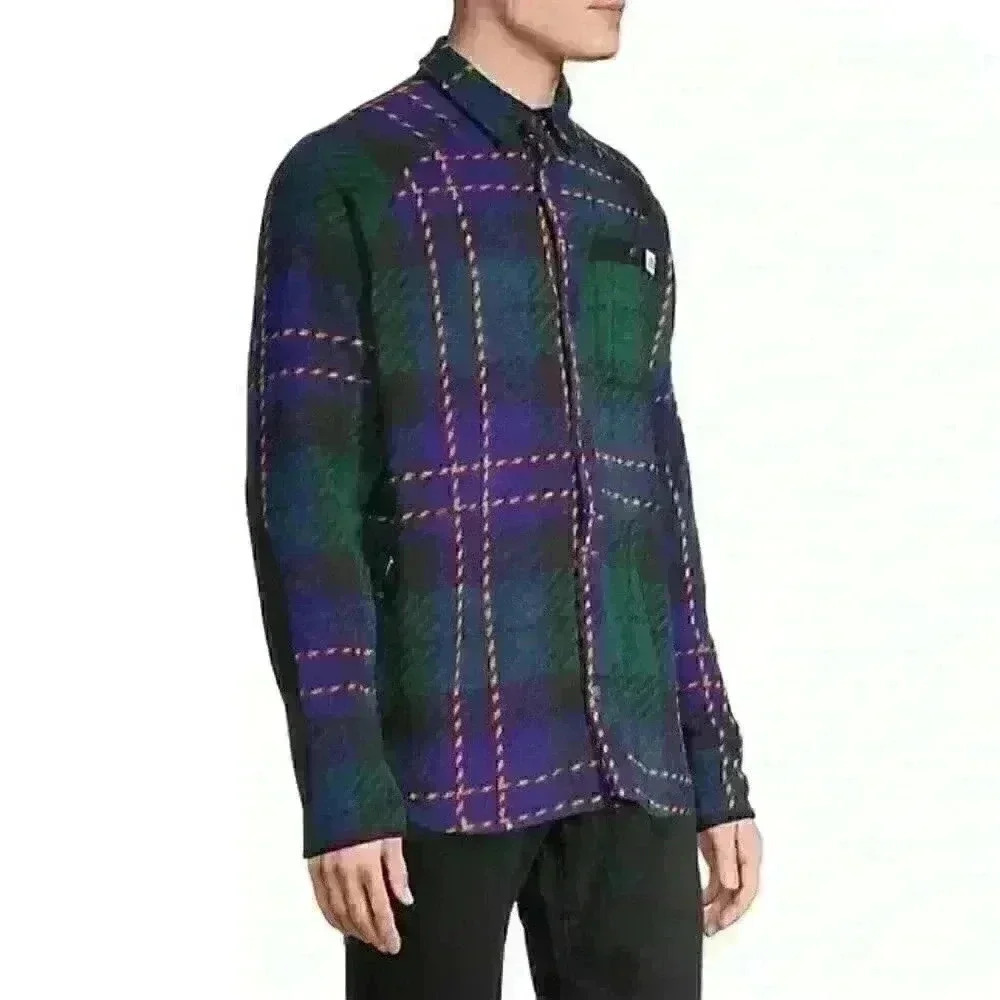 NEW! The North Face Men's M Gordon Lyons Raglan-Sleeve Plaid Shacket - Picture 4 of 6